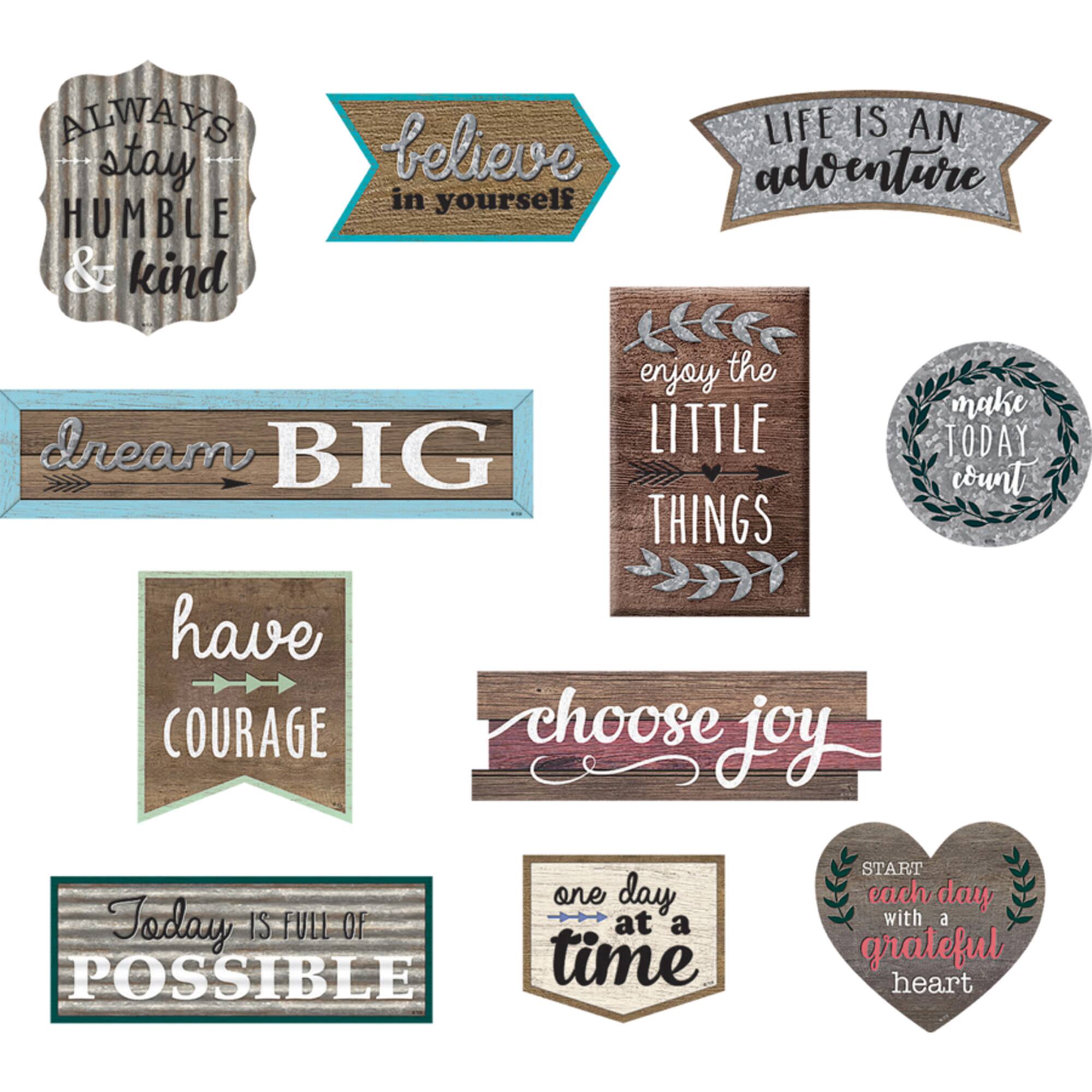 Teacher Created Resources Clingy Thingies® Positive Sayings Accents, 2 Packs of 11